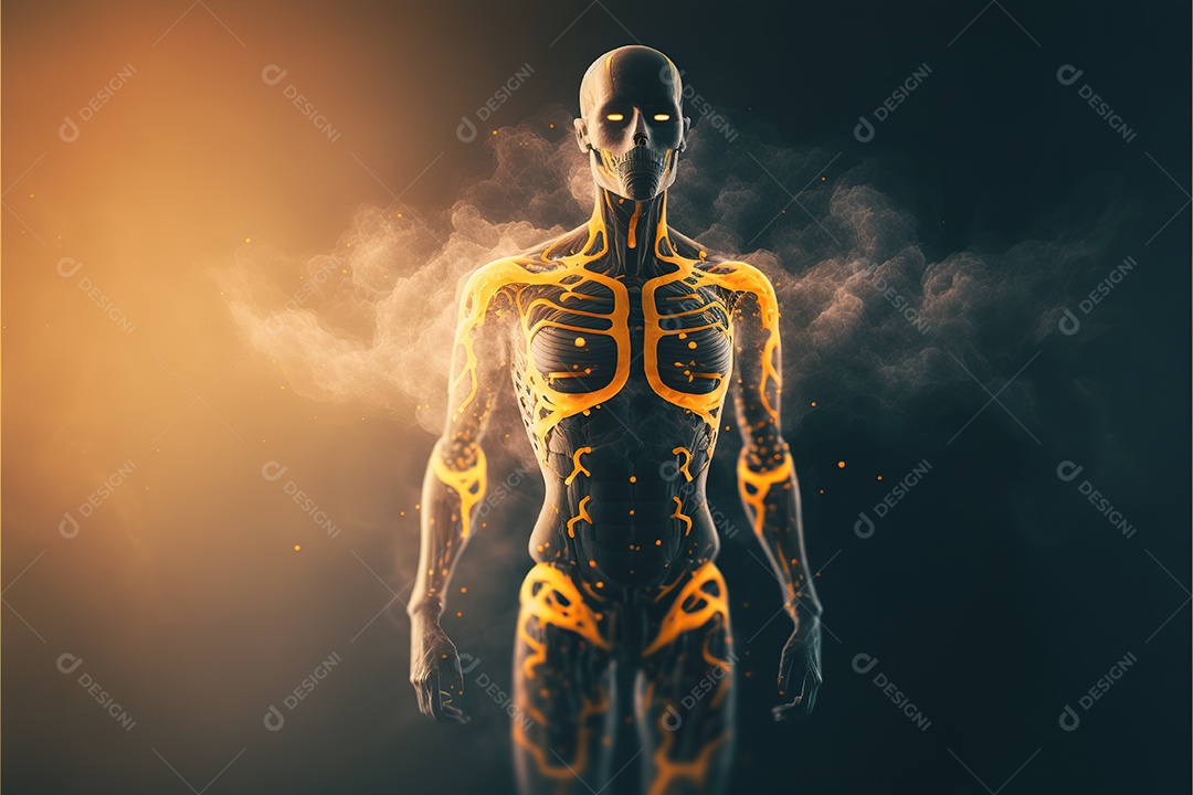 Evolução do robô de inteligência artificial com circuitos expostos. Alta tecnologia futurista. humanóide cibernético