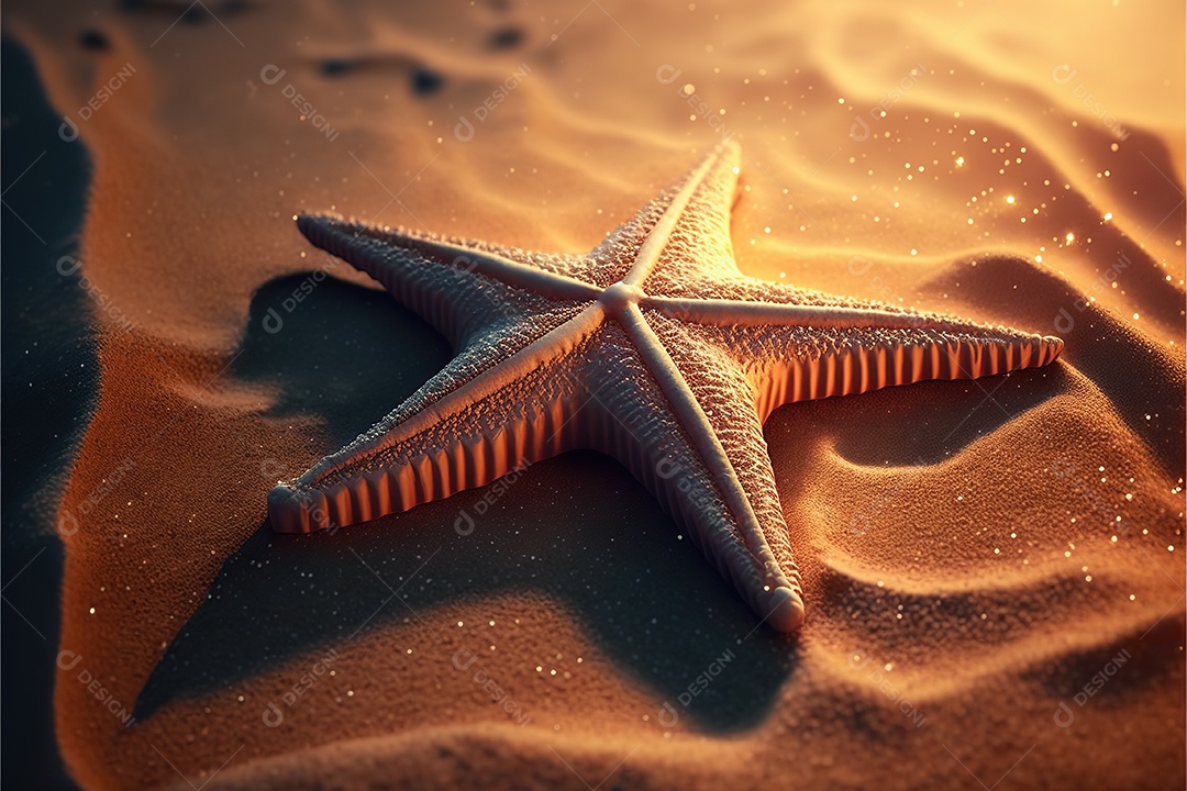 Estrela de praia na praia de areia, Maldivas