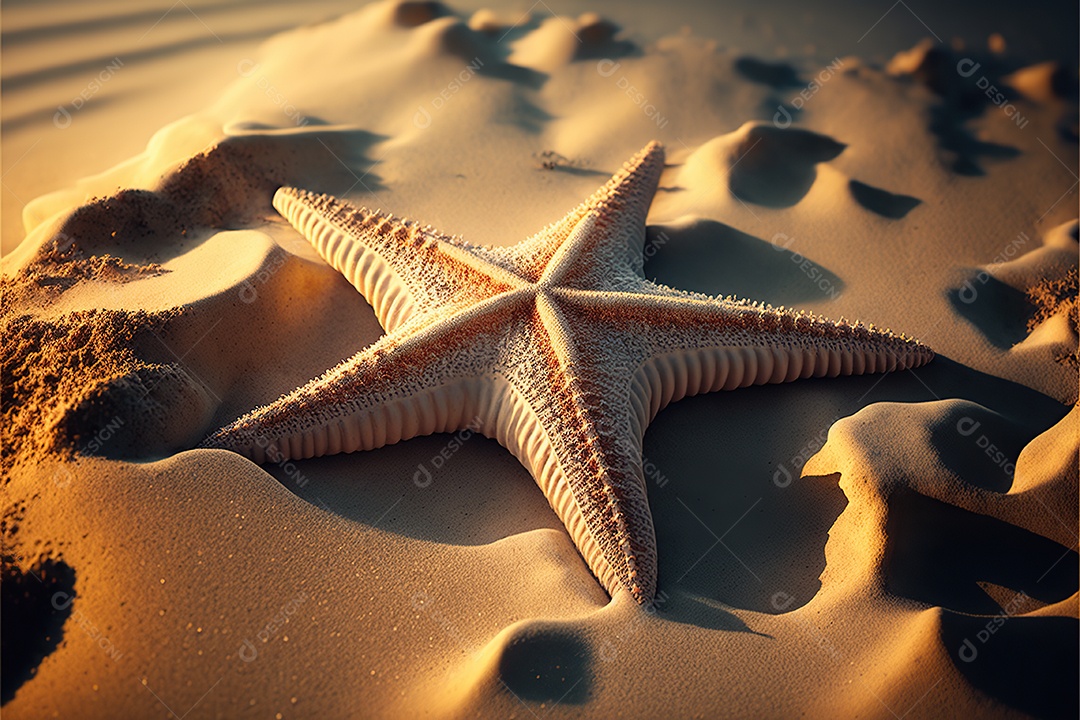 Estrela de praia na praia de areia, Maldivas