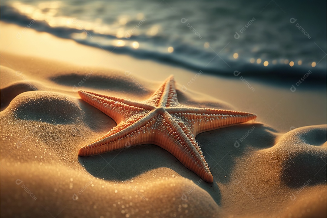 Estrela de praia na praia de areia, Maldivas