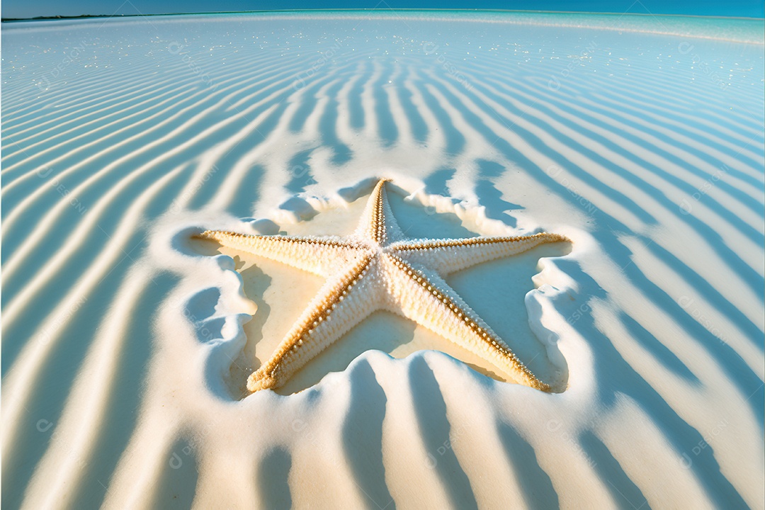 Estrela de praia na praia de areia, Maldivas