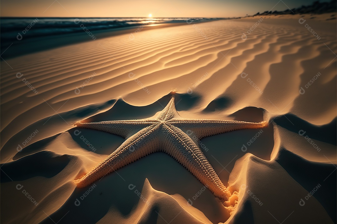 Estrela de praia na praia de areia, Maldivas
