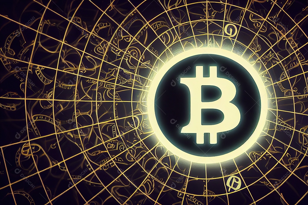 Bitcoin dourado, circuitos, placas, finanças, plano de fundo.