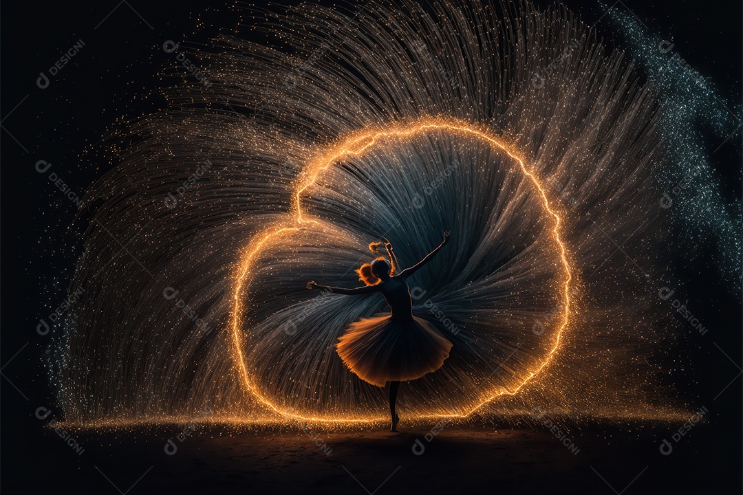 Adorável dançarina de balé, corpo inteiro, pintura leve, fantasia