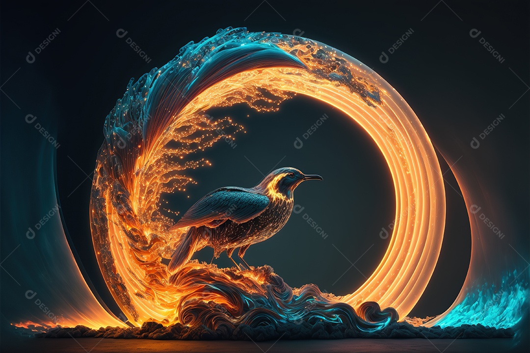 Pintura clara, criativa, fantasia, surrealismo, fundo escuro