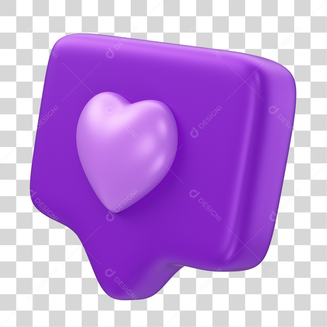 Emoji de Fevereiro Roxo Elemento 3D PNG Transparente