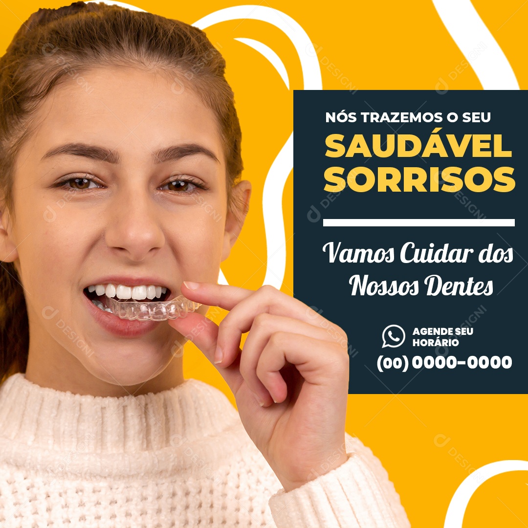 Nós Trazemos o Seu Saudável Sorrisos Consultório Odontologia Dentista Social Media PSD Editável