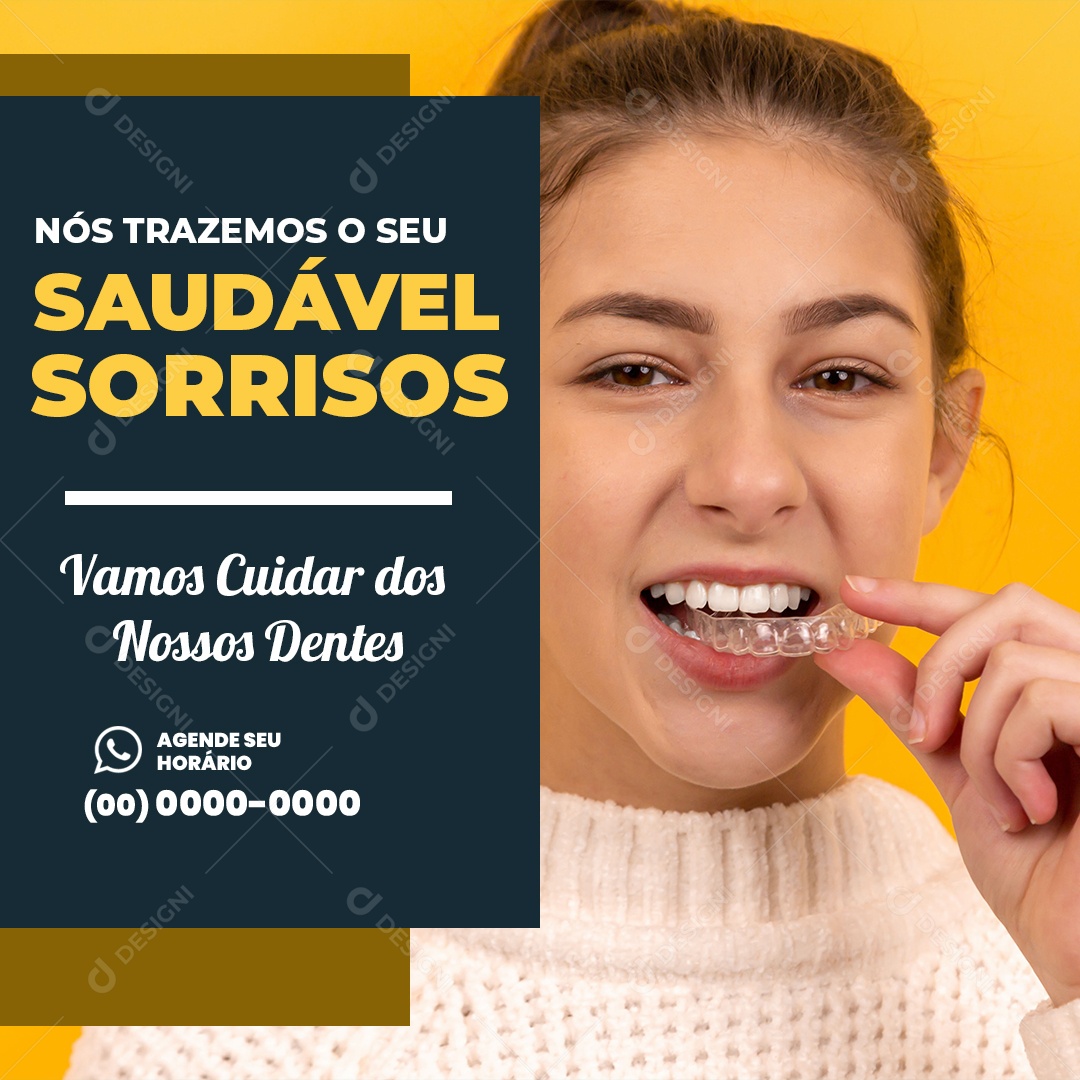 Nós Trazemos o Seu Saudável Sorrisos Consultório Odontologia Dentista Social Media PSD Editável