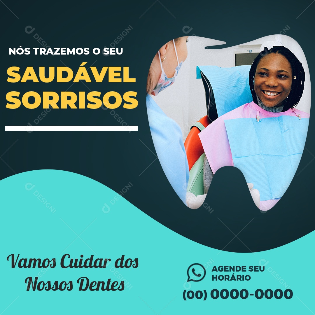Nós Trazemos o Seu Saudável Sorrisos Consultório Odontologia Dentista Social Media PSD Editável
