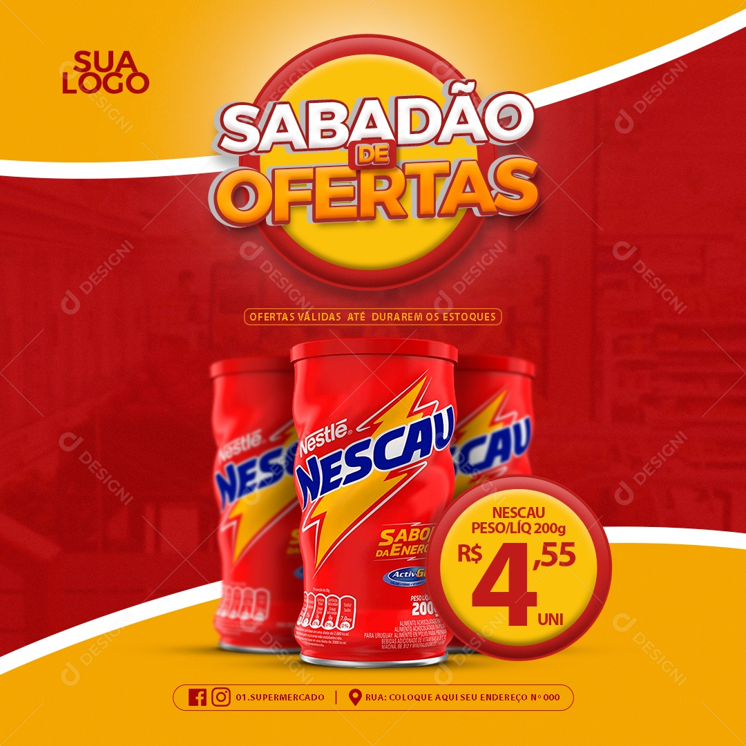 Sabadão de Ofertas Venha Conferir Social Media PSD Editável