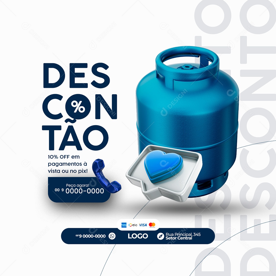 Descontão Distribuidora de Gás Social Media PSD Editável