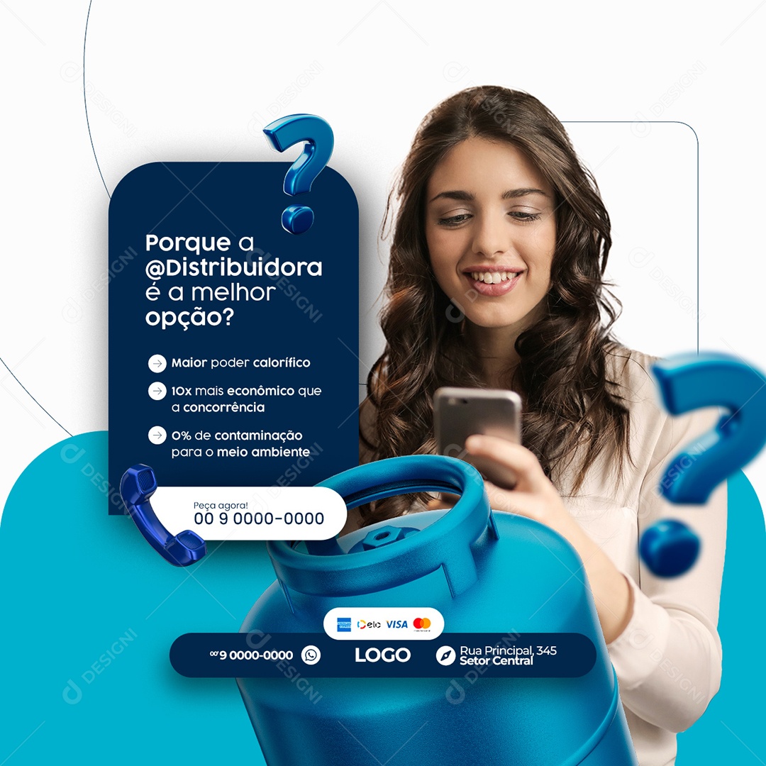 Porque a Distribuidora de Gás é a Melhor Opção Social Media PSD Editável