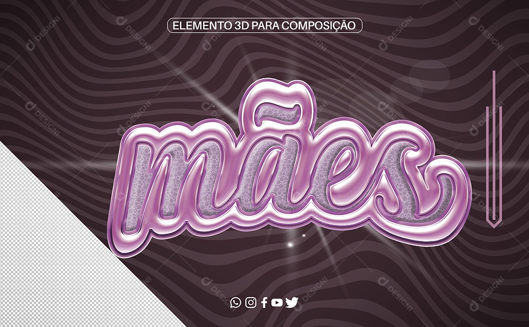 Texto 3D Para Composição Mães PNG Transparente