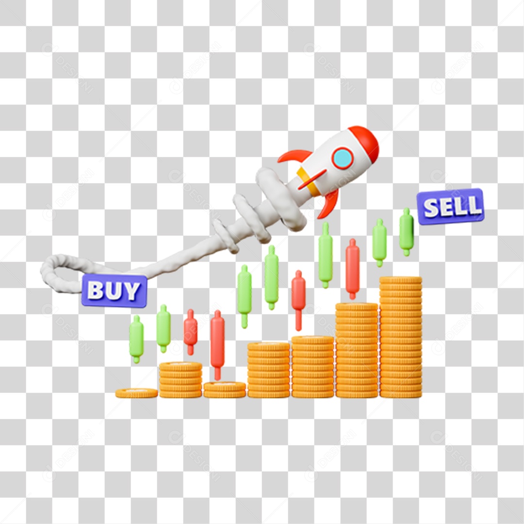 3D Graphics Virtual Currency Element for Transparent PNG Composition