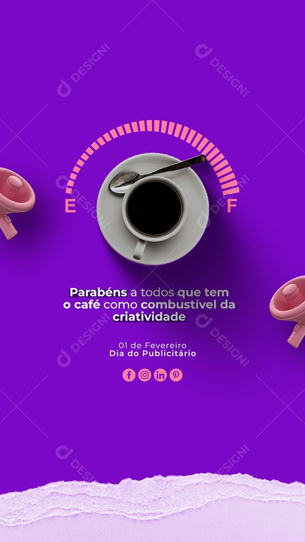 Story Parabéns a Todos que Tem o Café como Combustível Dia Do Publicitário Social Media PSD Editável