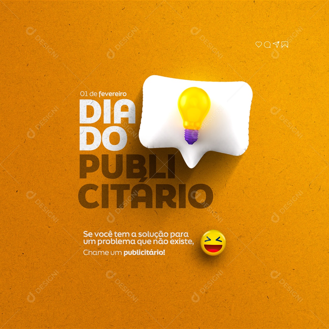 Dia Do Publicitário 1 de Fevereiro Parabéns Social Media PSD Editável