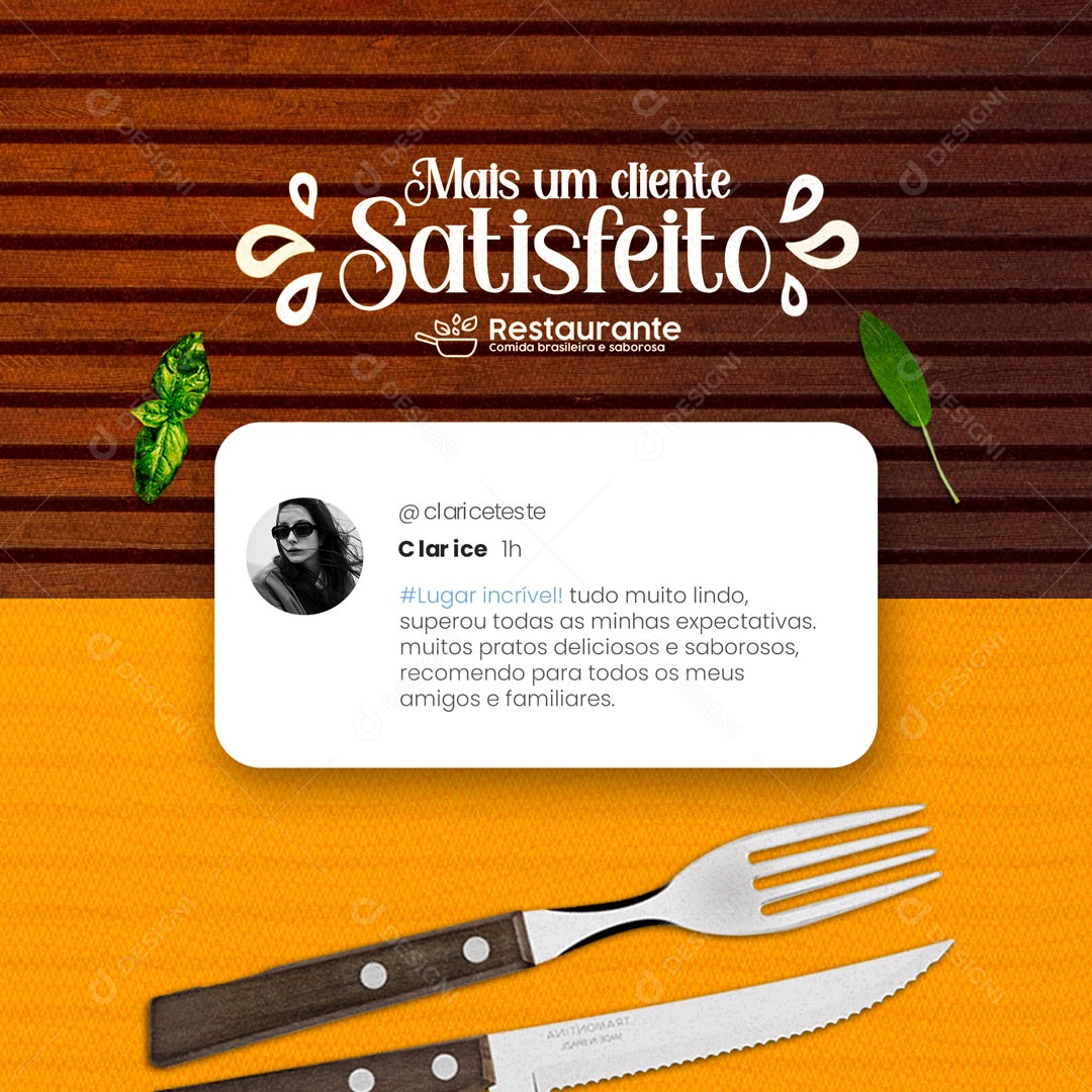 Feedeback Restaurante Social Media PSD Editável