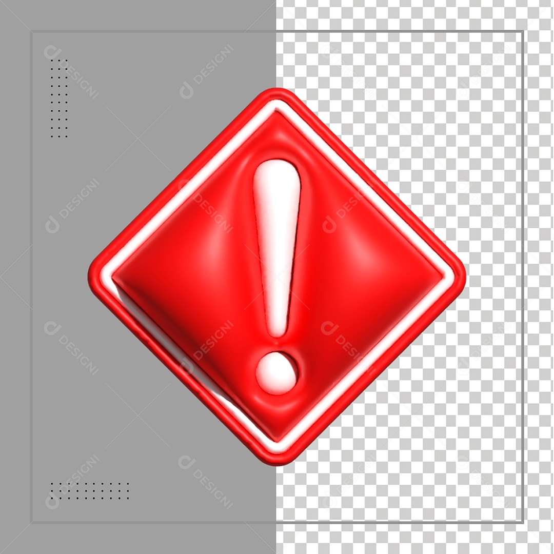 Ícone de Alerta 3D Para Composição PSD