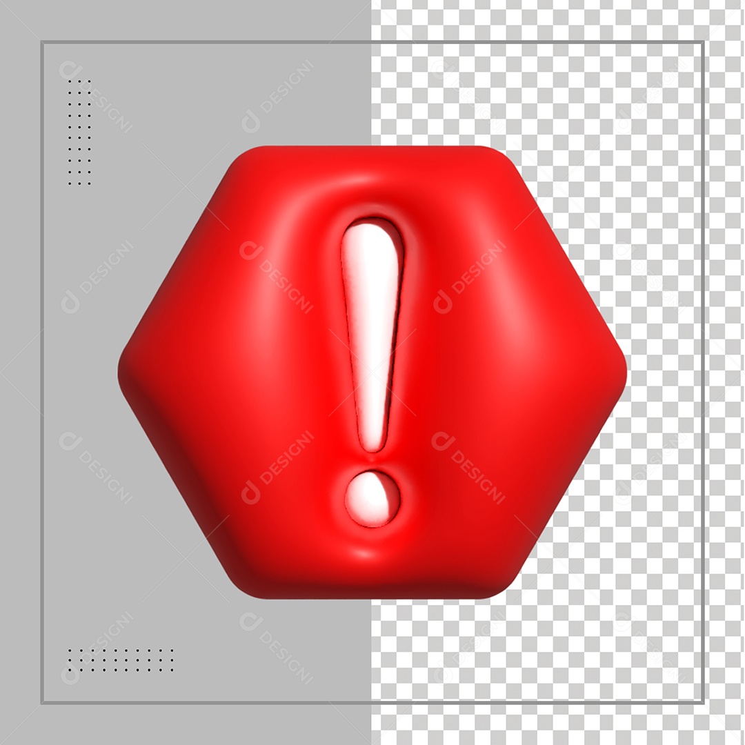 Ícone de Alerta 3D Para Composição PSD