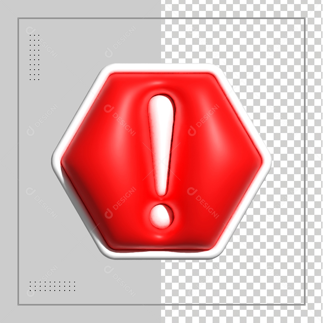 Ícone de Alerta 3D Para Composição PSD