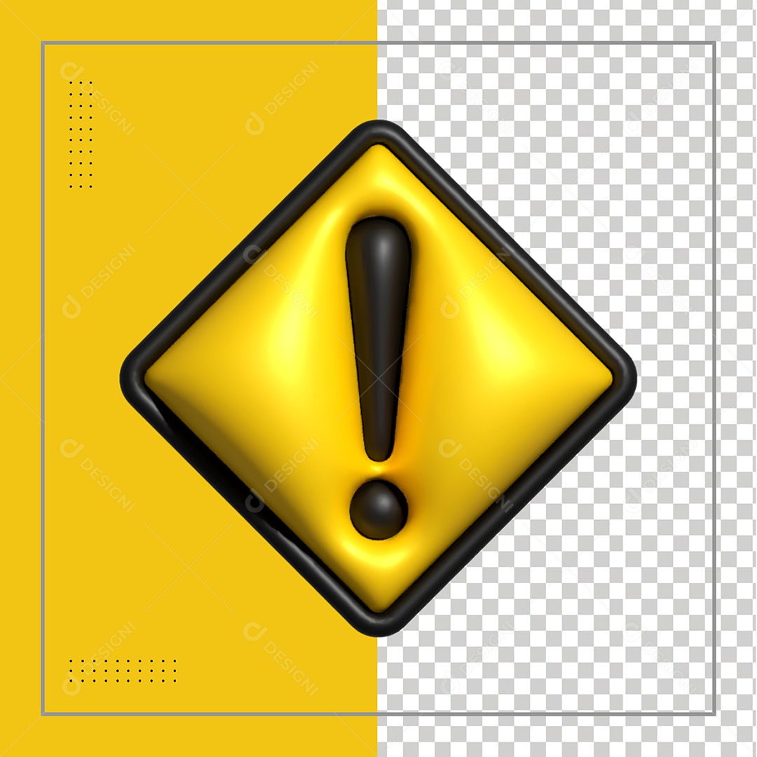 Ícone de Alerta 3D Para Composição PSD