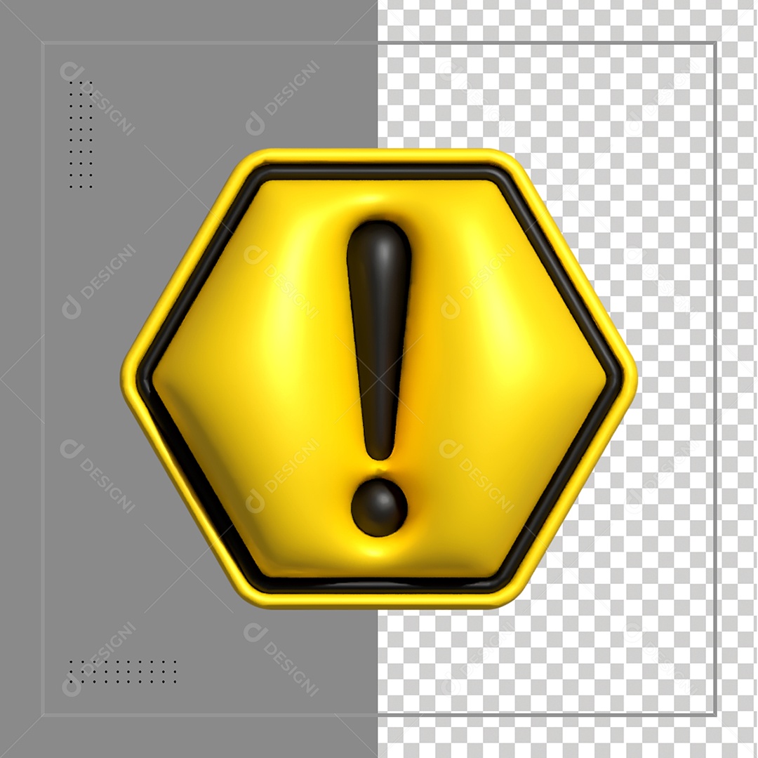 Ícone de Alerta 3D Para Composição PSD