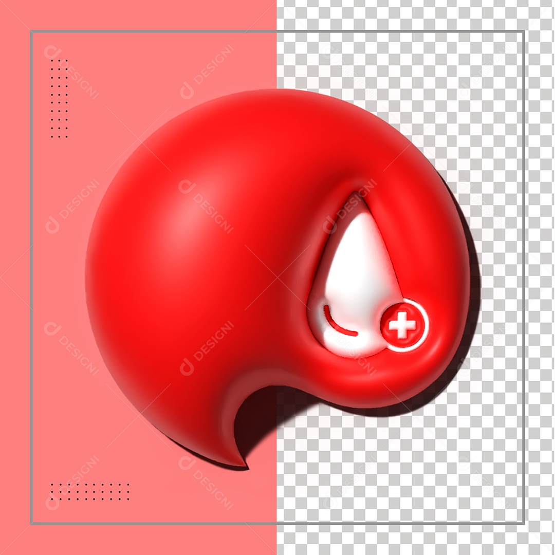 Ícone de Doação de Sangue 3D Para Composição PSD