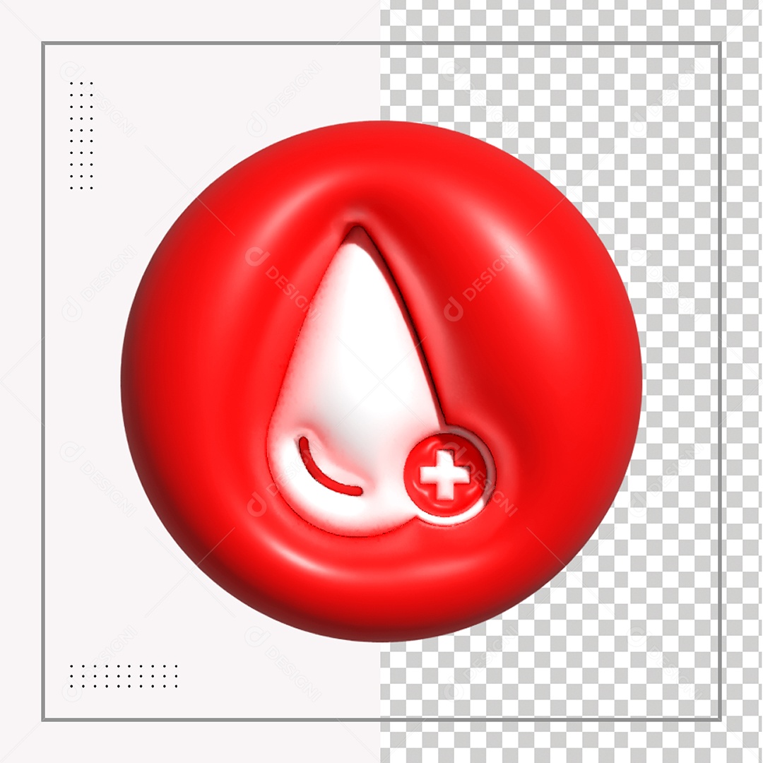 3D Blood Donation Icon For PSD Composition