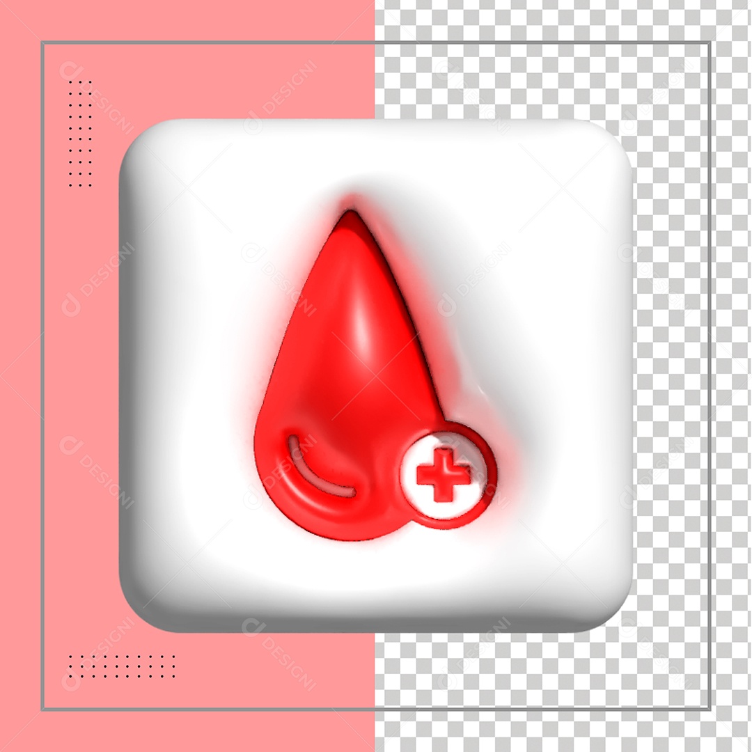 Ícone de Doação de Sangue 3D Para Composição PSD