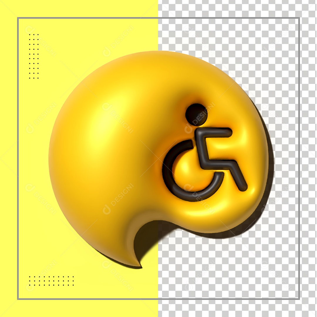 Ícone de Cadeirante 3D Para Composição PSD