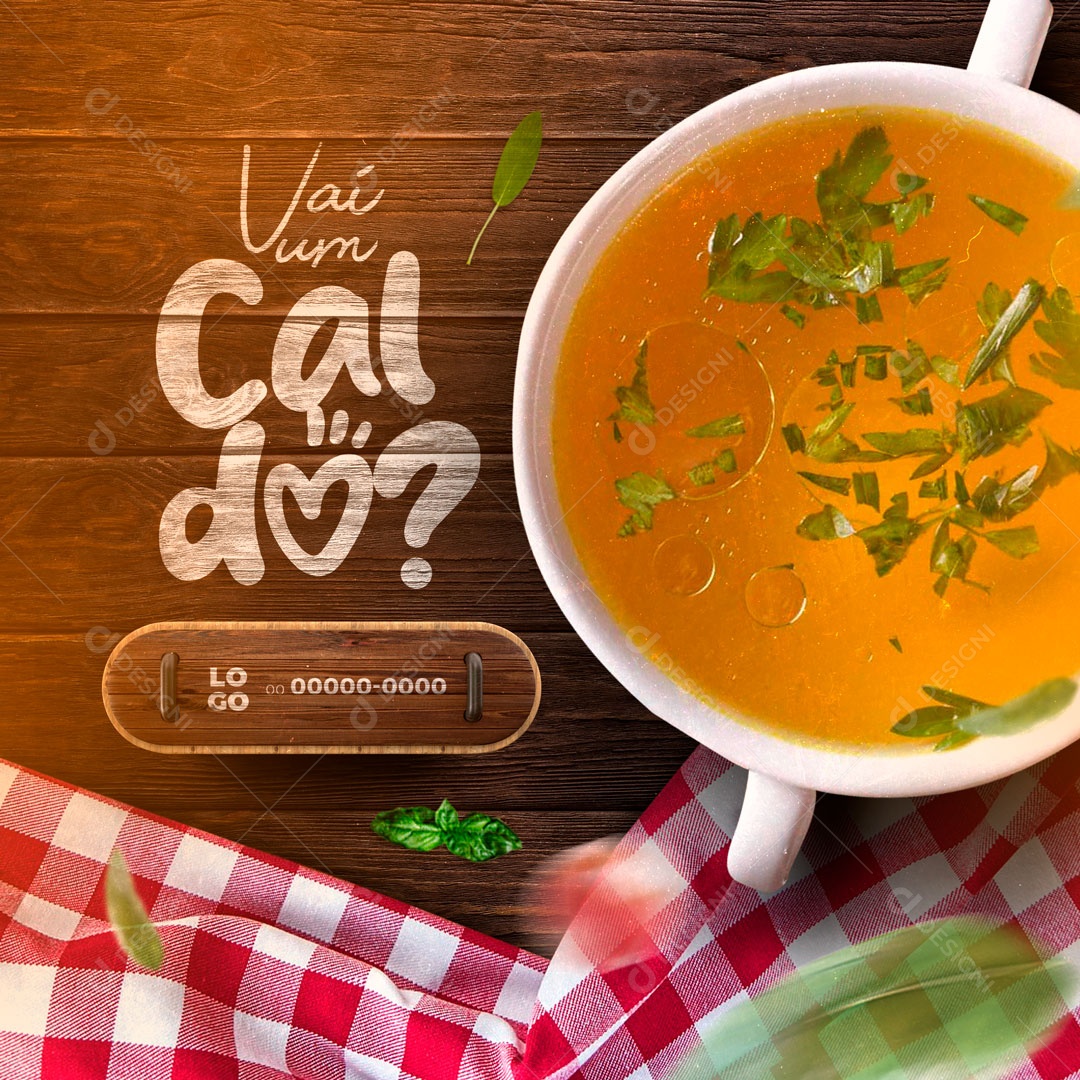 Vai Um Cald? Casa de Caldos Social Media PSD Editável