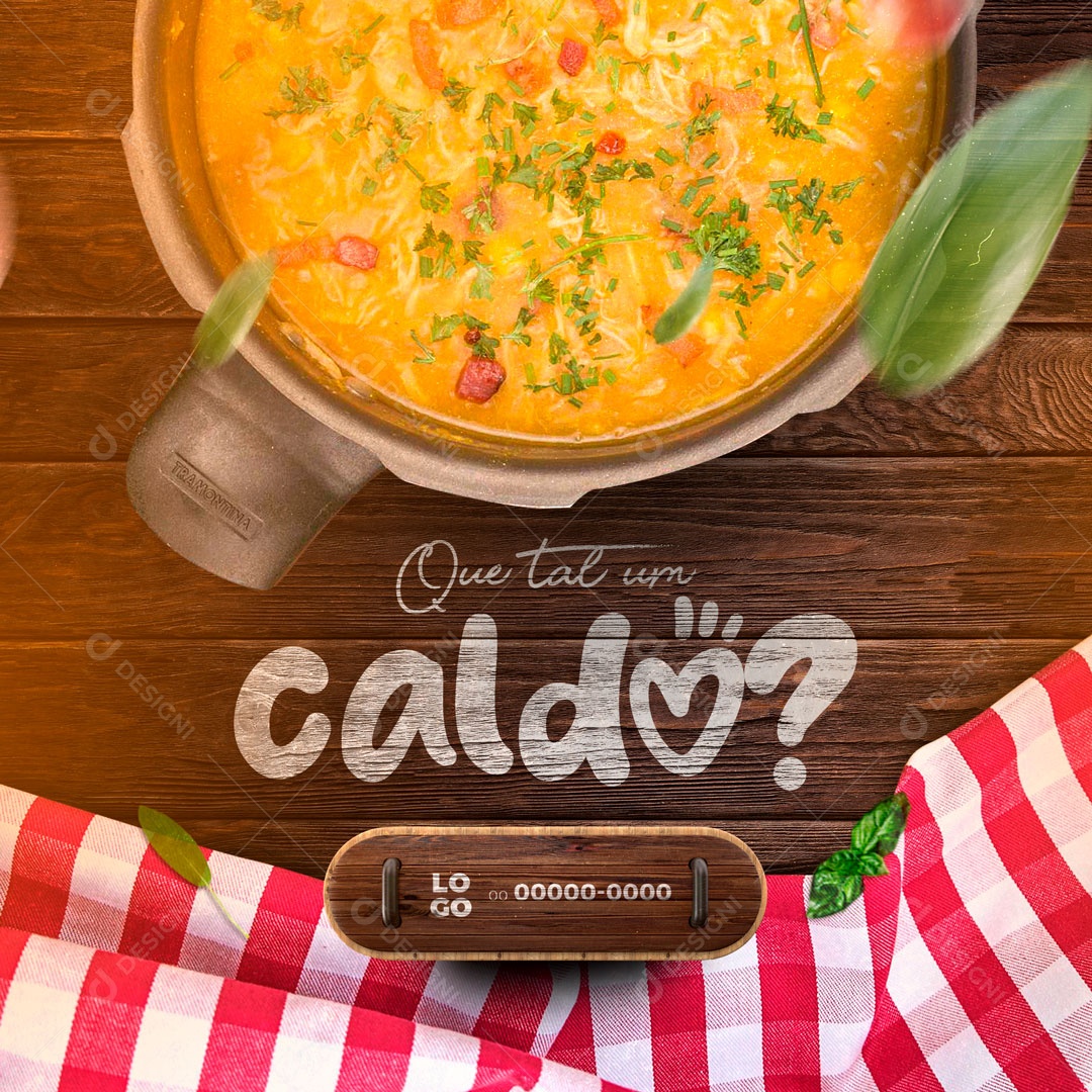 Que Tal um Caldo? Casa de Caldos Social Media PSD Editável