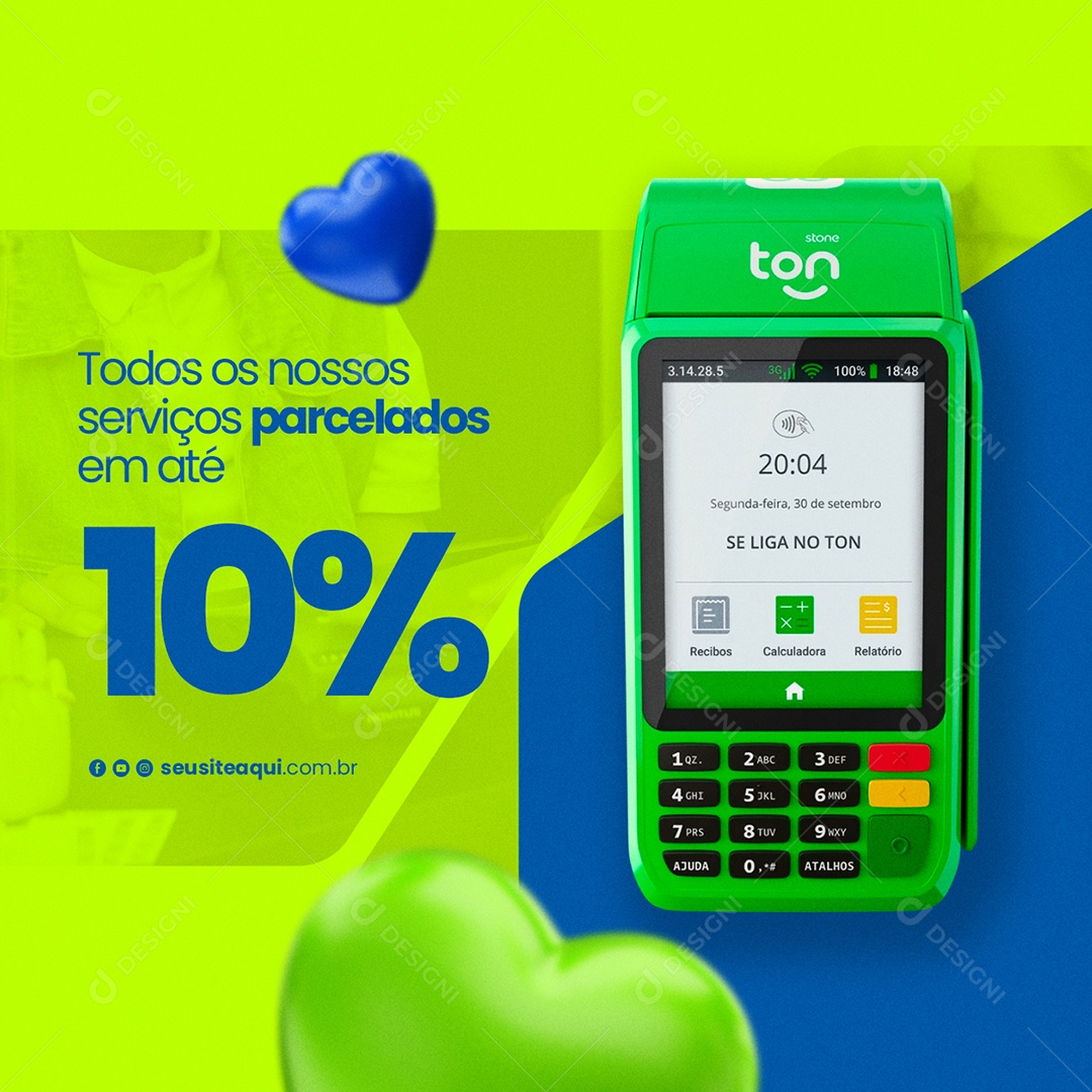 Todos os Nossos Serviços Parcelados em Até 10% Mecânica Auto Center Social Media PSD Editável