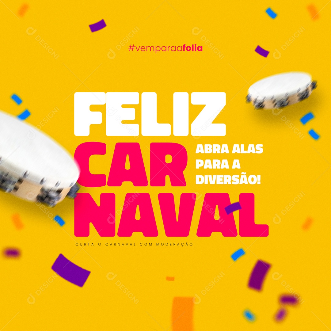 Feliz Carnaval Abra alas Para a Diversão Social Media PSD Editável
