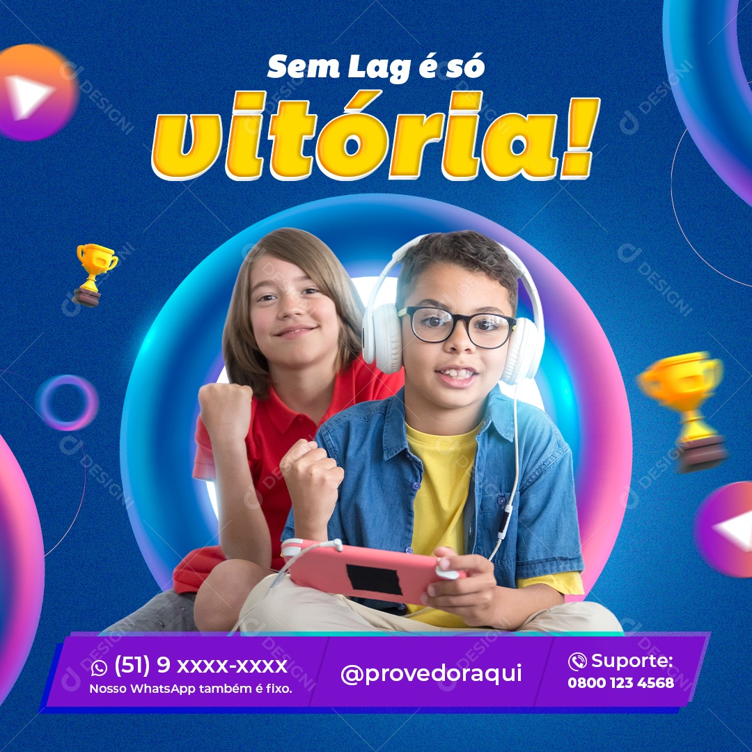 Sem Lag é só Vitória Social Media PSD Editável