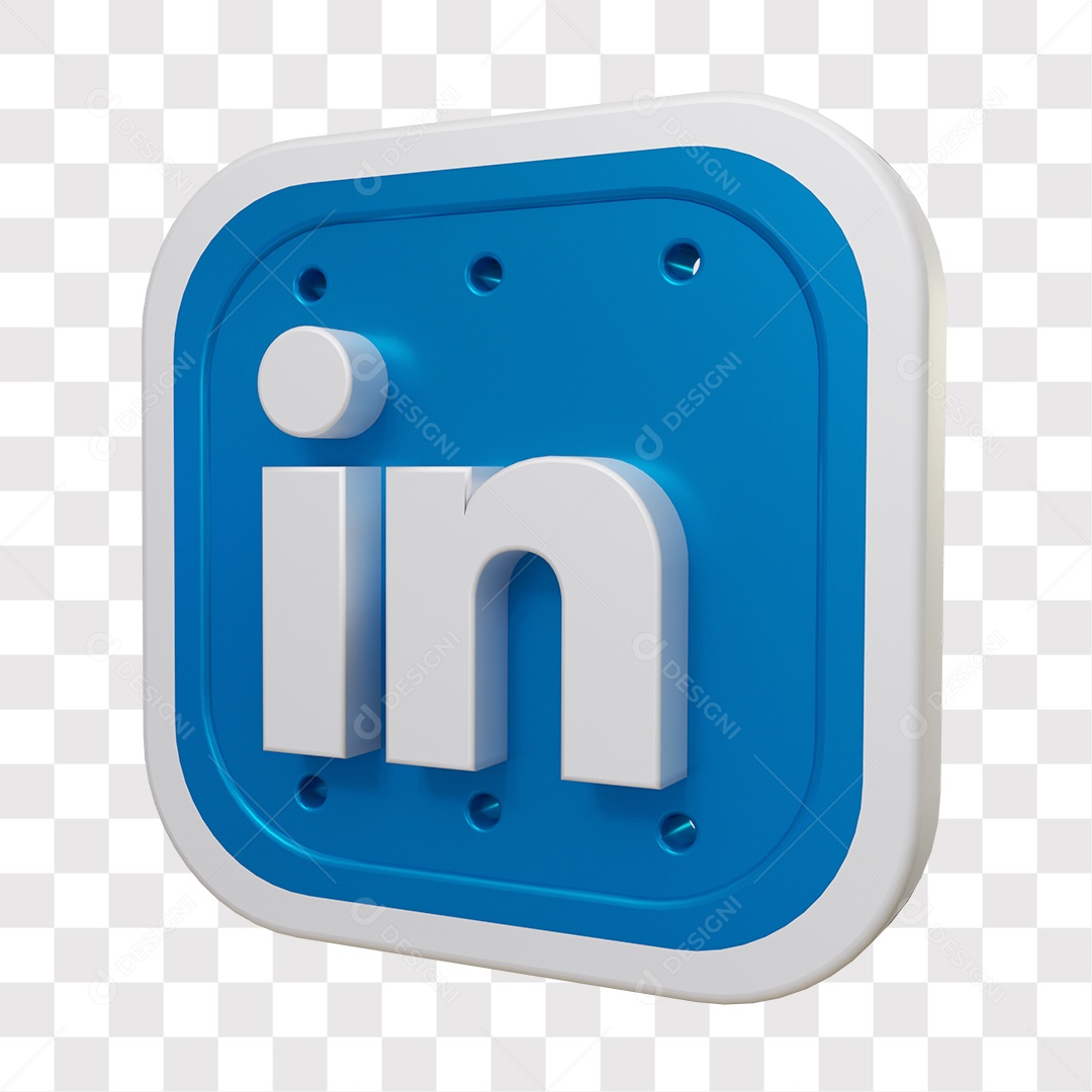 LinkedIn Ícone 3D De Rede Social Elemento Para Composição PNG Transparente