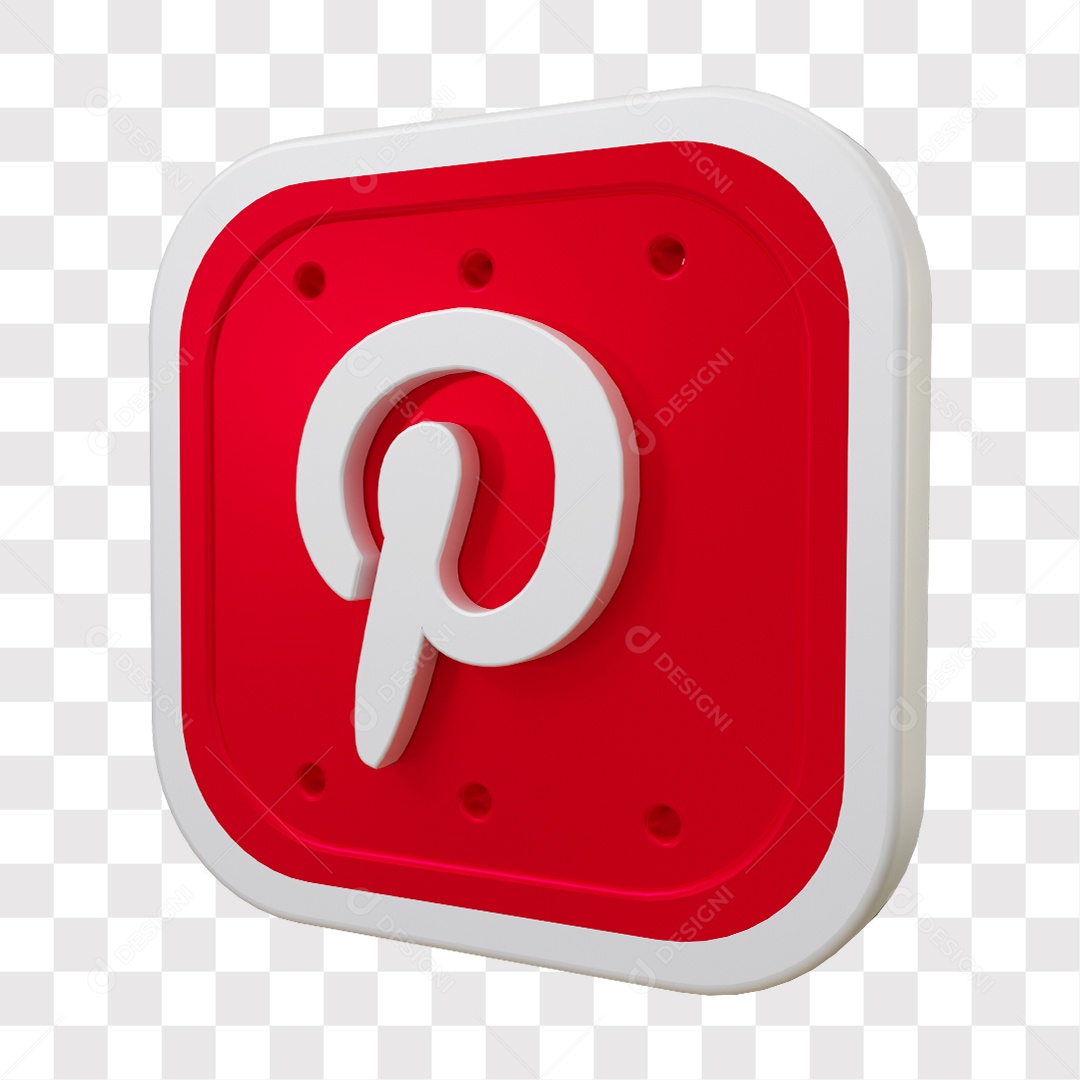 Pinterest Ícone 3D De Rede Social Elemento Para Composição PNG Transparente