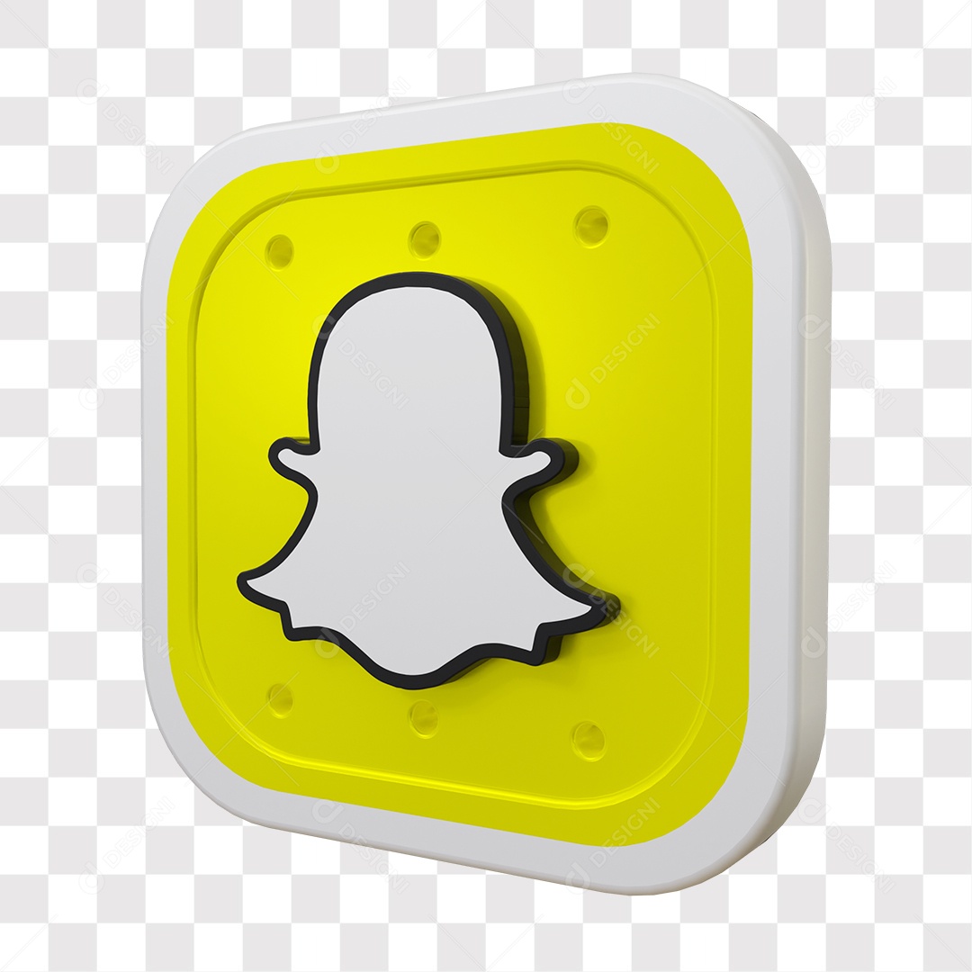 Snapchat Ícone 3D De Rede Social Elemento Para Composição PNG Transparente