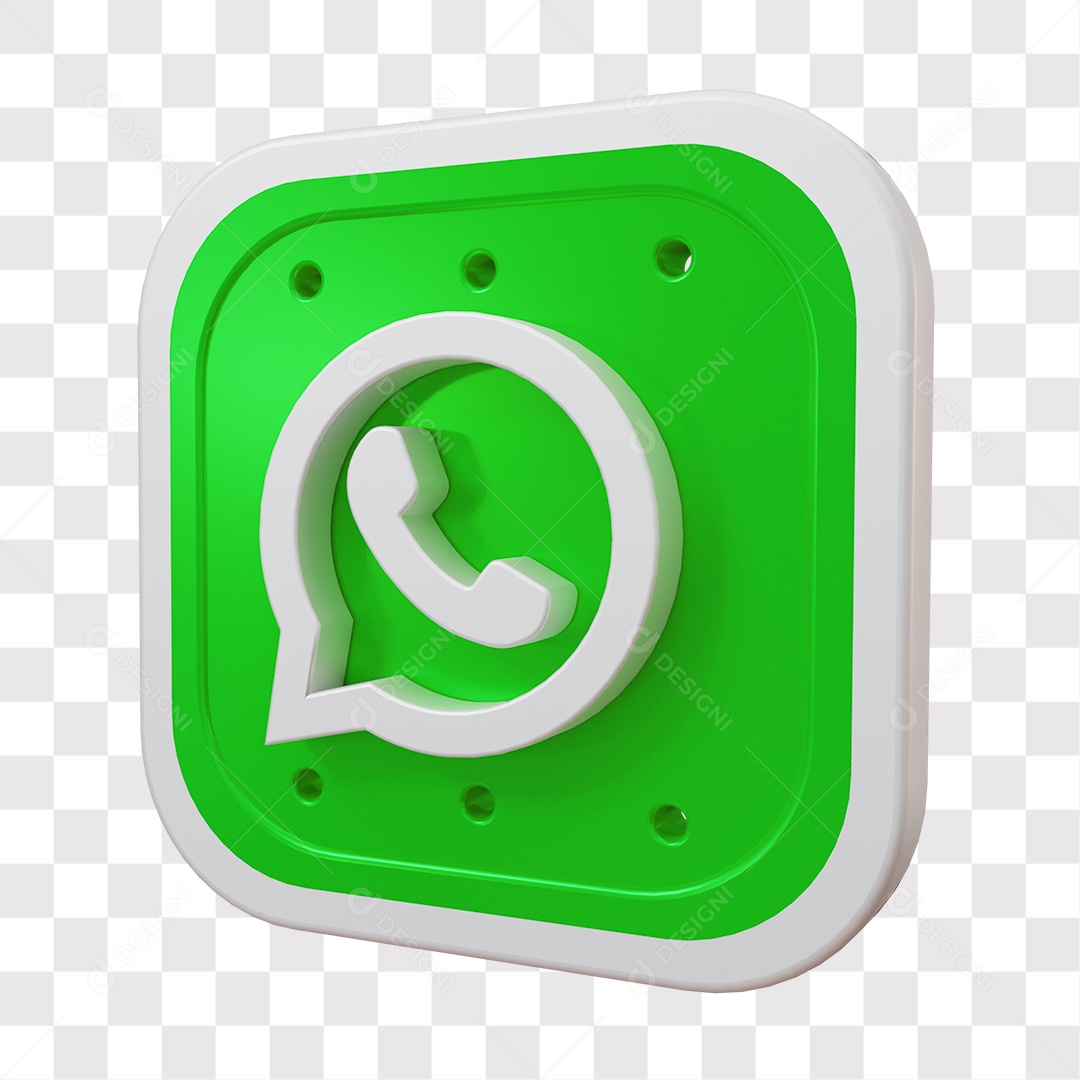 Whatsapp Ícone 3D De Rede Social Elemento Para Composição PNG Transparente