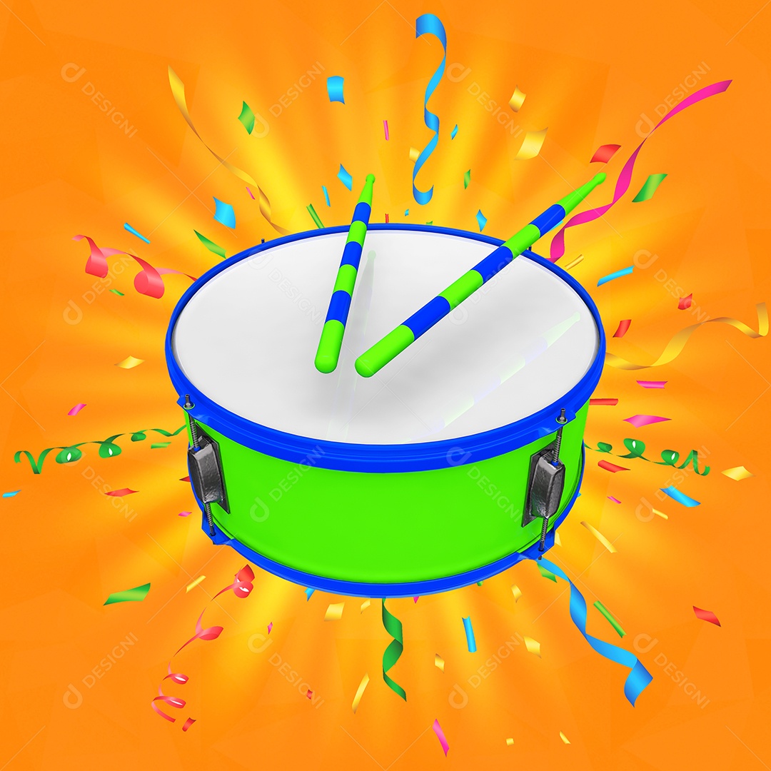 Elemento 3D Para Composição Pandeiro PSD