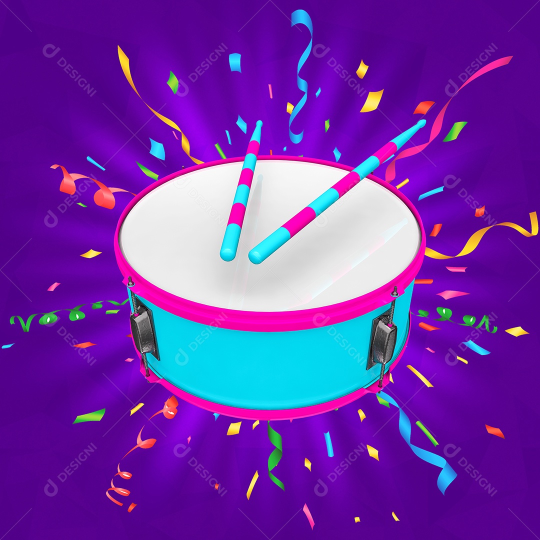 Elemento 3D Para Composição Pandeiro PSD