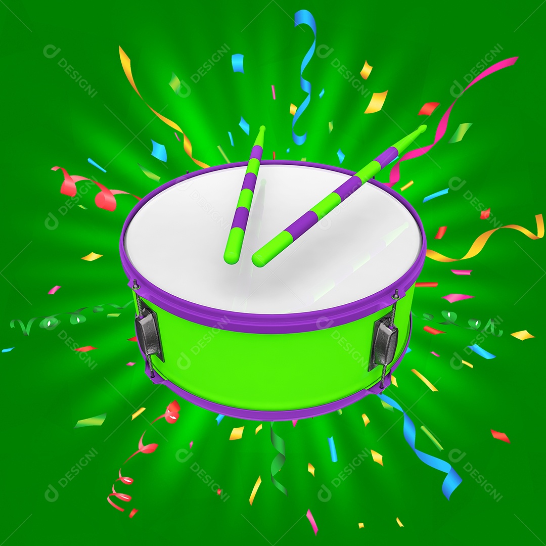 Elemento 3D Para Composição Pandeiro PSD