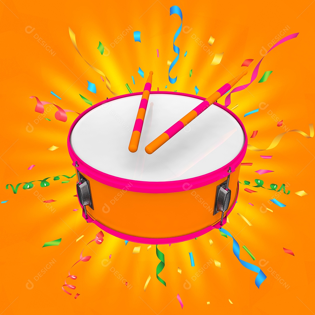 Elemento 3D Para Composição Pandeiro PSD