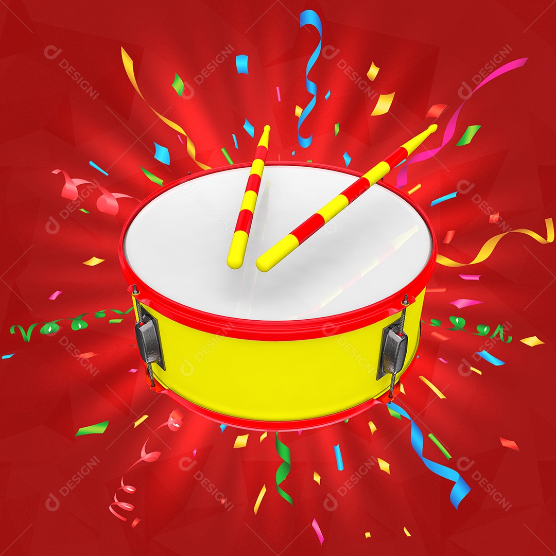 Elemento 3D Para Composição Pandeiro PSD