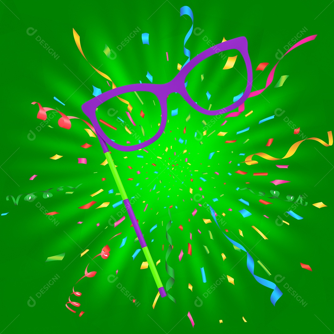 Elemento 3D Para Composição Óculos de Carnaval PSD