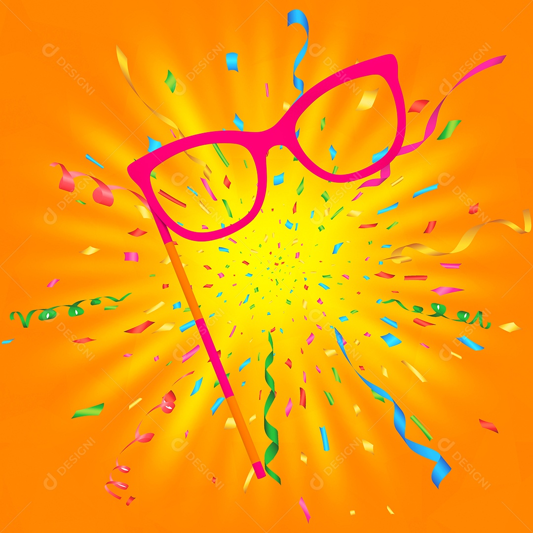 Elemento 3D Para Composição Óculos de Carnaval PSD