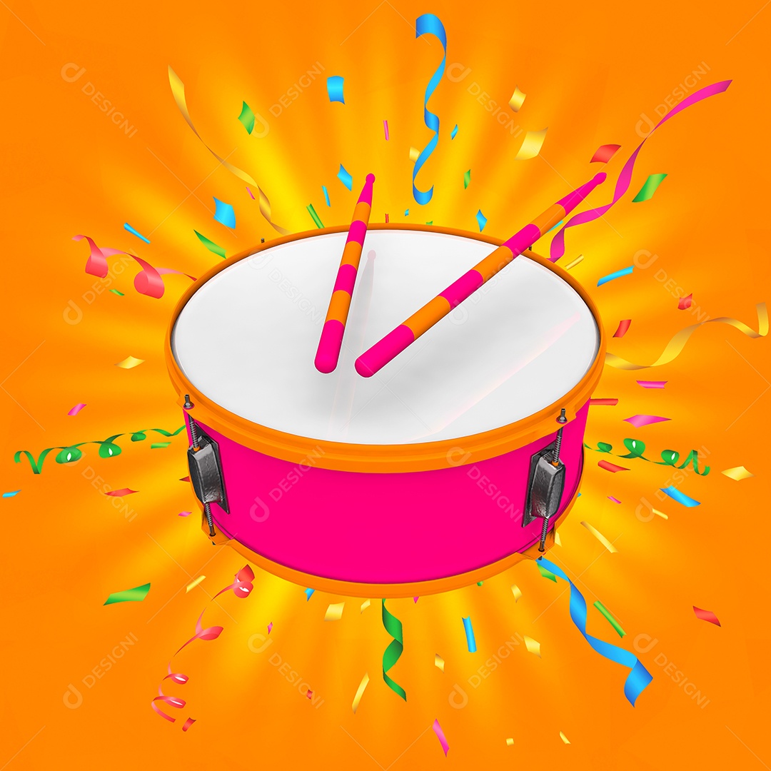 Elemento 3D Para Composição Pandeiro PSD