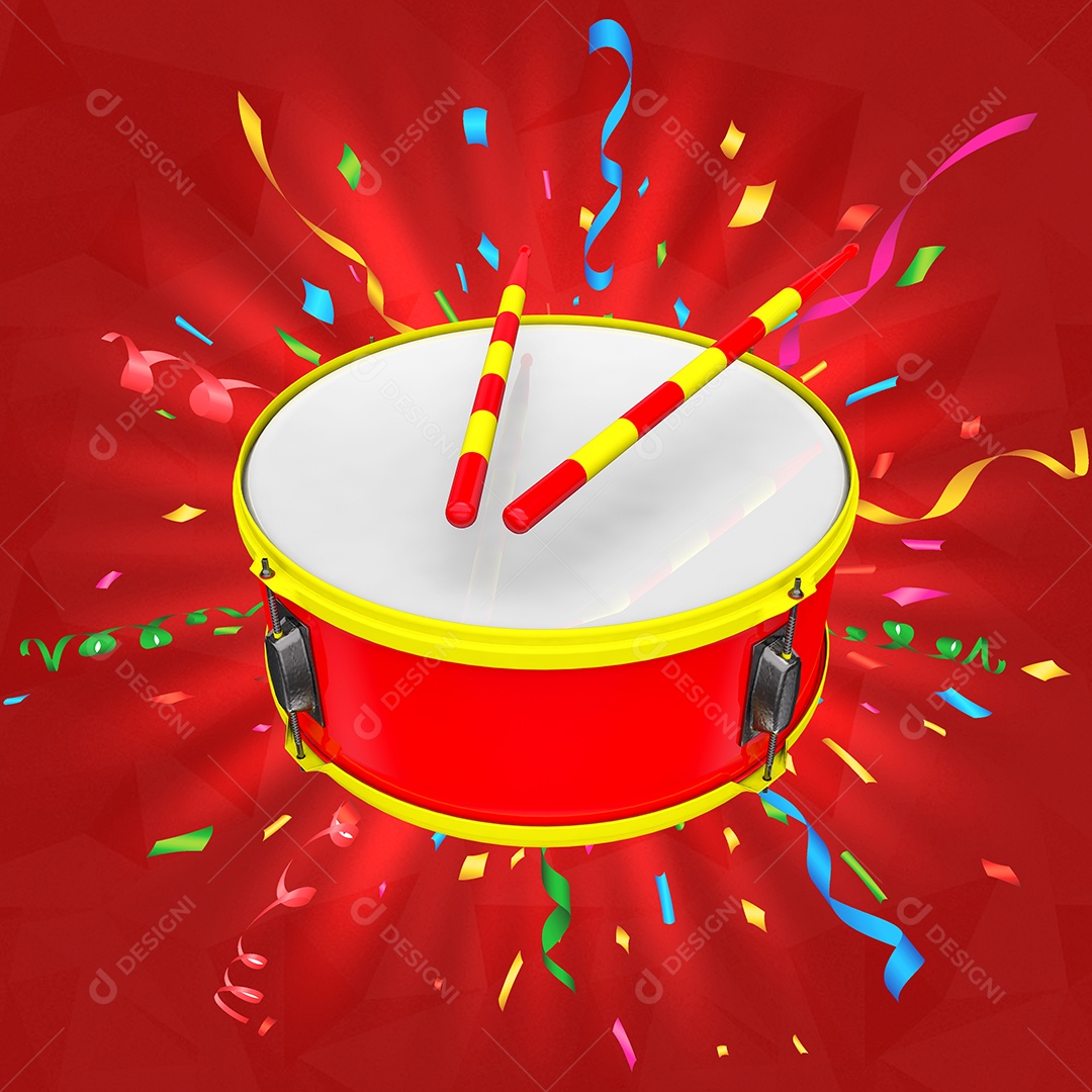 Elemento 3D Para Composição Pandeiro PSD