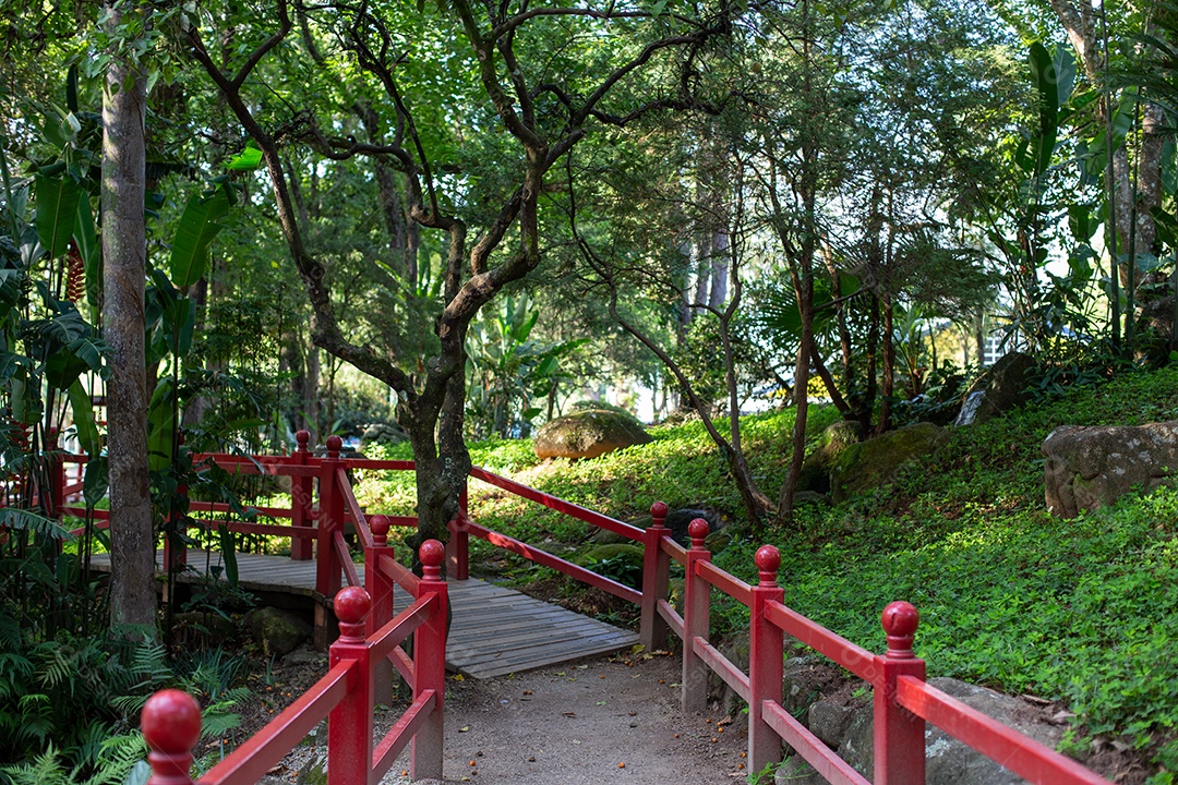 Parque Santos Dumont em São José dos Campos, Brasil. monumento japonês