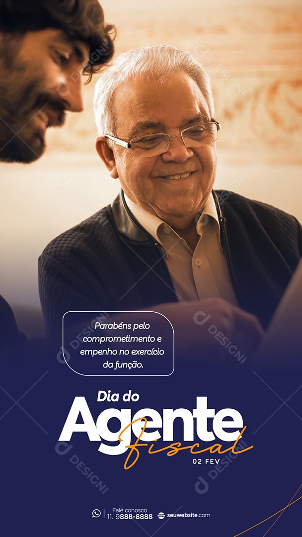 Story Dia do Agente Fiscal 02 de Fevereiro Parabéns Pelo Comprometimento e Empenho no Exercício da Função Social Media PSD Editável